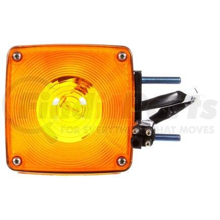 4874AY101 by TRUCK-LITE - Signal-Stat Pedestal Light - Incandescent, Yellow Square, 1 Bulb, Dual Face, Vertical Mount, Side Marker, 3 Wire, 1 Stud, .180 Bullet/Female Terminal