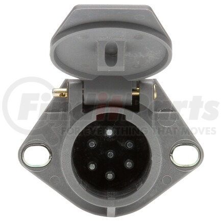 50868 by TRUCK-LITE - 50 Series Trailer Receptacle - 7 Solid Pin, Grey Plastic, Flush Mount