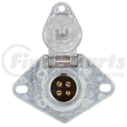 50886 by TRUCK-LITE - 50 Series Trailer Receptacle - 4 Split Pin, Silver Steel, Flush Mount