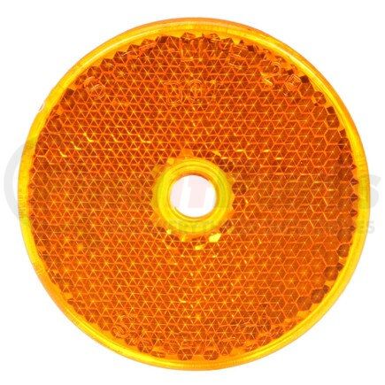 52A by TRUCK-LITE - Signal-Stat Reflector - 2" Round, Yellow, 1 Screw/Nail/Rivet