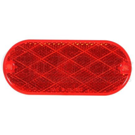 54 by TRUCK-LITE - Signal-Stat Reflector - 2 x 4" Oval, Red, 2 Screw or Adhesive Mount