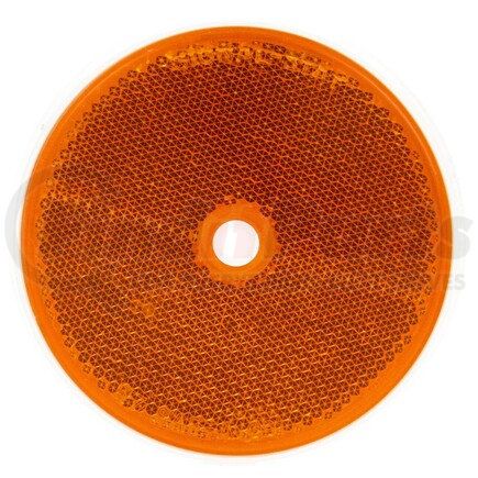 57A by TRUCK-LITE - Signal-Stat Reflector - 3-1/2" Round, Yellow, 1 Screw