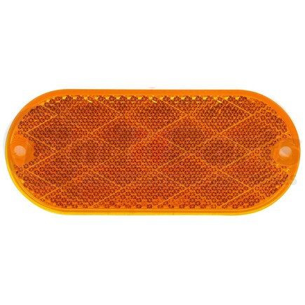 54A by TRUCK-LITE - Signal-Stat Reflector - 2 x 4" Oval, Yellow, 2 Screw or Adhesive Mount
