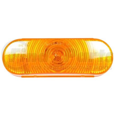 60002Y by TRUCK-LITE - Super 60 Turn Signal / Parking Light - Incandescent, Yellow Oval, 1 Bulb, Grommet Mount, 12V, Black PVC Trim