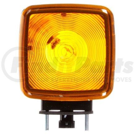 5800AAK by TRUCK-LITE - Signal-Stat Pedestal Light - Incandescent, Yellow Square, 1 Bulb, Dual Face, Vertical Mount, Side Marker, 3 Wire, 2 Stud, Black, Stripped End, Kit