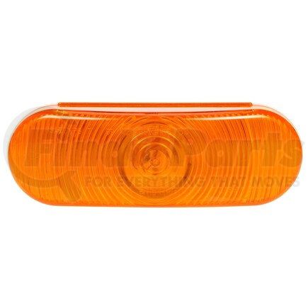 60022Y by TRUCK-LITE - 60 Series Turn Signal / Parking Light - Incandescent, Yellow Oval, 1 Bulb, Grommet Mount, 12V, Black PVC Trim