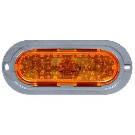 60072Y by TRUCK-LITE - 60 Series Turn Signal Light - LED, Yellow Oval Lens, 26 Diode, Flange Mount, 12V