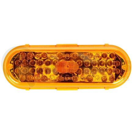 60094Y by TRUCK-LITE - 60 Series Turn Signal / Parking Light - LED, Yellow Oval, 44 Diode, Grommet Mount, 12V, Black PVC Trim