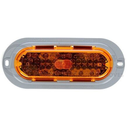 60096Y by TRUCK-LITE - 60 Series Turn Signal / Parking Light - LED, Yellow Oval, 44 Diode, Flange Mount, 12V, Gray ABS Trim
