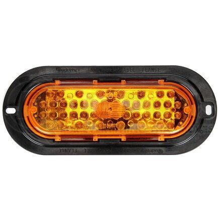60097Y by TRUCK-LITE - 60 Series Turn Signal / Parking Light - LED, Yellow Oval, 44 Diode, Flange Mount, 12V, Black ABS Trim