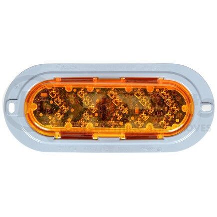 60282Y by TRUCK-LITE - 60 Series Turn Signal Light - LED, Yellow Oval Lens, 25 Diode, Flange Mount, 12V