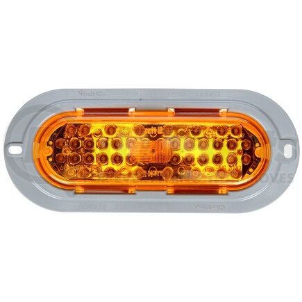 60291Y by TRUCK-LITE - 60 Series Turn Signal / Parking Light - LED, Yellow Oval, 44 Diode, Flange Mount, 12V, Gray ABS Trim