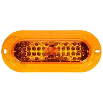 60298Y by TRUCK-LITE - Parking Light - 60 Series, LED, Yellow Oval, 44 Diode, Yellow Abs, Flange Mount, Diamond Shell, 12 Volt, Fit 'N Forget S.S.