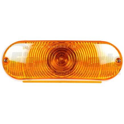 60302Y by TRUCK-LITE - 60 Series Turn Signal / Parking Light - Incandescent, Yellow Oval, 1 Bulb, Grommet Mount, 12V, Black PVC Trim