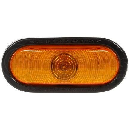 60340Y by TRUCK-LITE - 60 Series Turn Signal / Parking Light - Incandescent, Yellow Oval, 1 Bulb, Grommet Mount, 12V, Black PVC Trim
