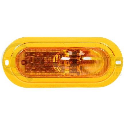 60317Y by TRUCK-LITE - Brake / Tail / Turn Signal Light - Super 60, Yellow Oval, 11 Diode, Side Turn Signal, Yellow Flange Mount