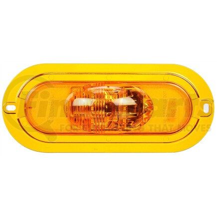 60420Y by TRUCK-LITE - 60 Series Turn Signal Light - LED, Yellow Oval Lens, 6 Diode, Flange Mount, 12V