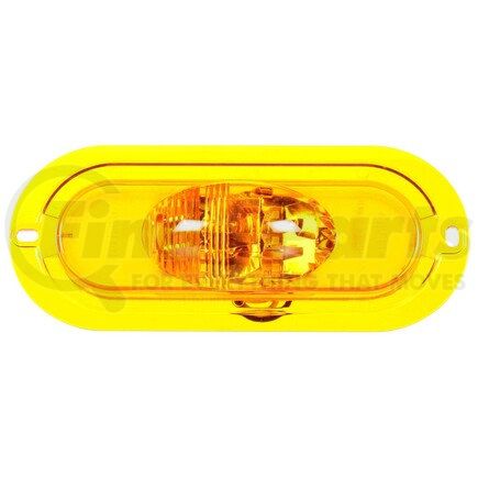60423Y by TRUCK-LITE - 60 Series Turn Signal Light - LED, Yellow Oval Lens, 6 Diode, Flange Mount, 12V