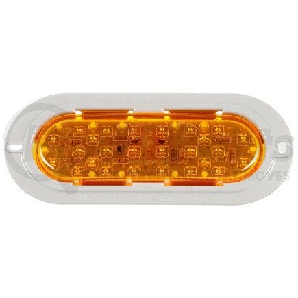 60872Y by TRUCK-LITE - 60 Series Turn Signal Light - LED, Yellow Oval Lens, 26 Diode, Flange Mount, 12V
