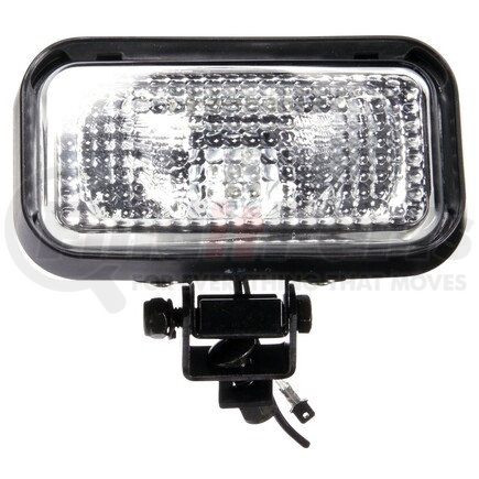 610W by TRUCK-LITE - Signal-Stat Work Light - 4x6 in. Rectangular Halogen, Black Housing, 1 Bulb, 12V, Stud, 1450 Lumen