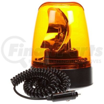 6823A by TRUCK-LITE - Signal-Stat Beacon Light - Halogen, Rotating Beacon, Yellow Lens, Magnetic Mount, Class III, Hardwired, Cigarette Adapter, 12V