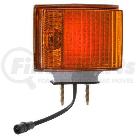 70353 by TRUCK-LITE - Pedestal Light - Incandescent, Red/Yellow Square, 2 Bulb, Right-hand, Dual Face, 3 Wire, 2 Stud, Chrome, Integral Plug