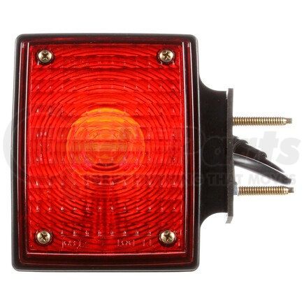 70357 by TRUCK-LITE - Pedestal Light - Incandescent, Red/Yellow Square, 2 Bulb, Right-hand, Dual Face, 3 Wire, 2 Stud, Black, Integral Plug