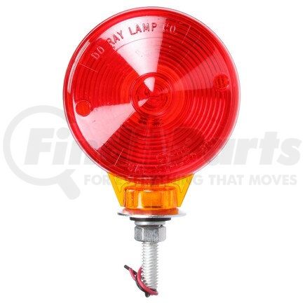 70311 by TRUCK-LITE - Pedestal Light - Incandescent, Red/Yellow Round, 1 Bulb, Dual Face, 2 Wire, 1 Stud, Yellow, Blunt Cut