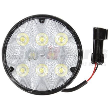 80240 by TRUCK-LITE - Signal-Stat Work Light - 4 in. Round LED, Black Housing, 8 Diode, 12-36V, Grommet Mount, 500 Lumen