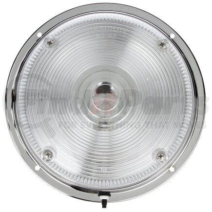 80354 by TRUCK-LITE - 80 Series Dome Light - Incandescent, 1 Bulb, Round Clear Lens, Chrome Flange Mount, 12V