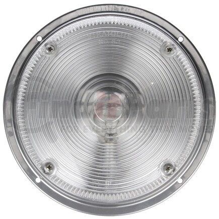 80357 by TRUCK-LITE - 80 Series Dome Light - Incandescent, 1 Bulb, Round Clear Lens, Silver Flange Mount, 12V