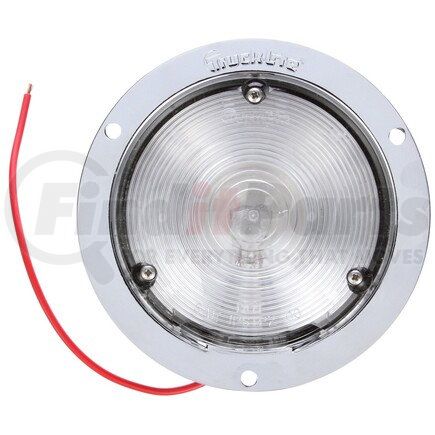 80423C by TRUCK-LITE - 80 Series Dome Light - Incandescent, 1 Bulb, Round Clear Lens, Chrome Flange Mount, 12V