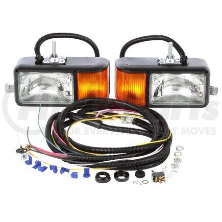 80805 by TRUCK-LITE - Snow Plow Light - Halogen, 2 Bulb, Polycarbonate, 4 x 6 in. Rectangular, Universal, 12V