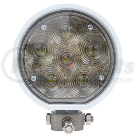 81291 by TRUCK-LITE - 81 Series Vehicle-Mounted Spotlight - Auxiliary 4 in. Round LED, White Housing, 6 Diode, 24V, 500 Lumen