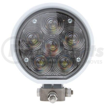 81391 by TRUCK-LITE - 81 Series Vehicle-Mounted Spotlight - Auxiliary 4 in. Round LED, White Housing, 6 Diode, 12V, Stud, 500 Lumen