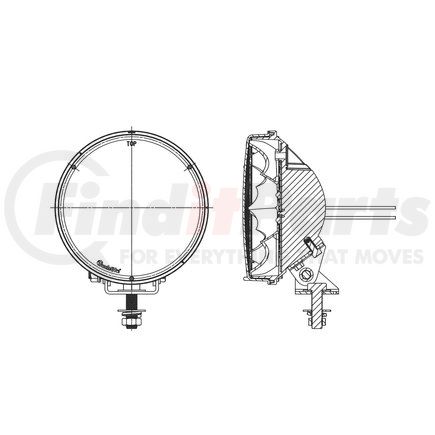 81814 by TRUCK-LITE - Flood Light - 81 Series 7 In. Round LED, Chrome, 10 Diode, 500 Lumen, Blunt Cut, 24V