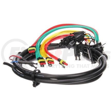 88931 by TRUCK-LITE - 88 Series Turn Signal / Parking / Side Marker Light Wiring Harness - 14 Plug, 14 Gauge, 55 in. License, S/T/T Harness, w/ S/T/T, M/C, Auxiliary, Tail Breakout, Male 7 Pole Plug, Rear