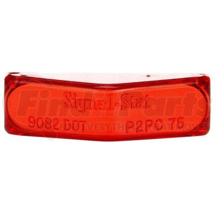 9082 by TRUCK-LITE - Signal-Stat Marker Light Lens - Rectangular, Red, Polycarbonate, Snap-Fit Mount