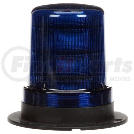 92568B by TRUCK-LITE - Beacon Light - LED, Medium Profile Beacon, Blue Lens, Permanent Mount/Pipe Mount, Class I, Hardwired, Stripped End, 24V
