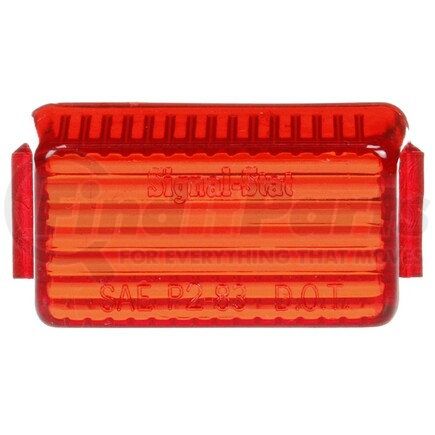 9342 by TRUCK-LITE - Signal-Stat Marker Light Lens - Rectangular, Red, Polycarbonate, Snap-Fit Mount