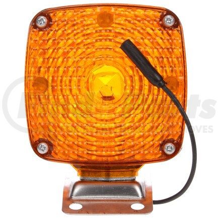 956AA by TRUCK-LITE - Signal-Stat Pedestal Light - Incandescent, Yellow Square, 1 Bulb, Dual Face, Horizontal Mount, 2 Wire, Bracket Mount, Female Terminal