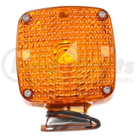 957AA by TRUCK-LITE - Signal-Stat Pedestal Light - Incandescent, Yellow Square, 1 Bulb, Dual Face, Horizontal Mount, 2 Wire, Bracket Mount, .180 Bullet/Female Terminal