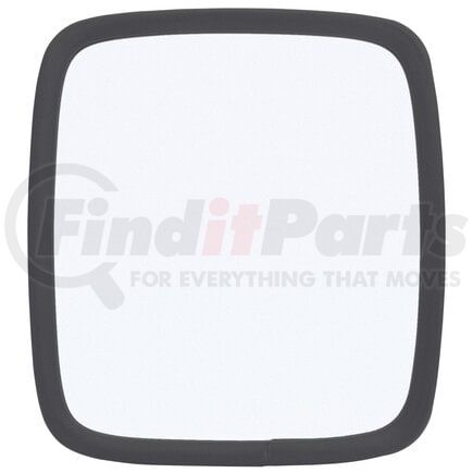 97675 by TRUCK-LITE - Door Mirror - 6 x 6.5 in., Black Stainless Steel, Flat Mirror, Universal