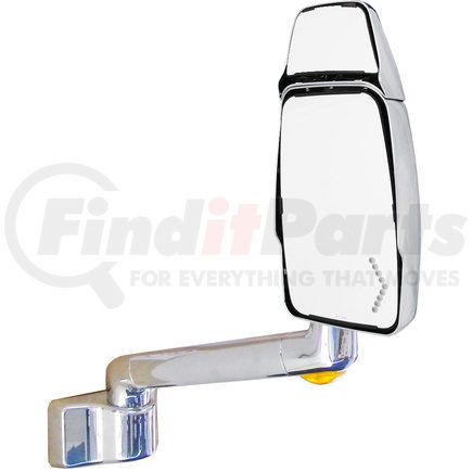 714688 by VELVAC - 2030 Series Door Mirror - Chrome, 12" Radius Base, 10" Lighted Arm, Passenger Side