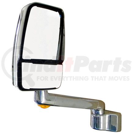 714769 by VELVAC - 2030 Series Door Mirror - Chrome, 14" Lighted Arm, Deluxe Head, Driver Side