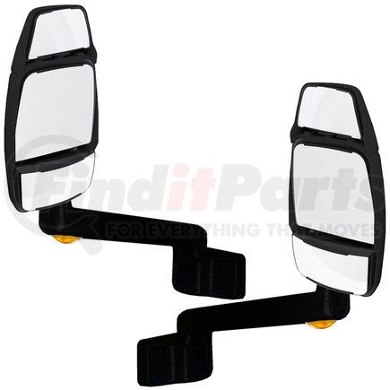 714786-7 by VELVAC - 2030 Series Door Mirror - Black, 9" Radius Base, 14" Arm, Driver and Passenger Side