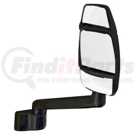 714788 by VELVAC - 2030 Series Door Mirror - Black, 9" Radius Base, 14" Arm, Passenger Side