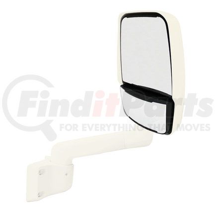 714822 by VELVAC - 2030 Series Door Mirror - Cream, 9" Radius Base, 14" Lighted Arm, Deluxe Head, Passenger Side