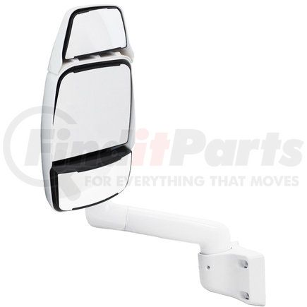 714927 by VELVAC - 2030 Series Door Mirror - White, 9" Radius Base, 14" Arm, Deluxe Head, Driver Side