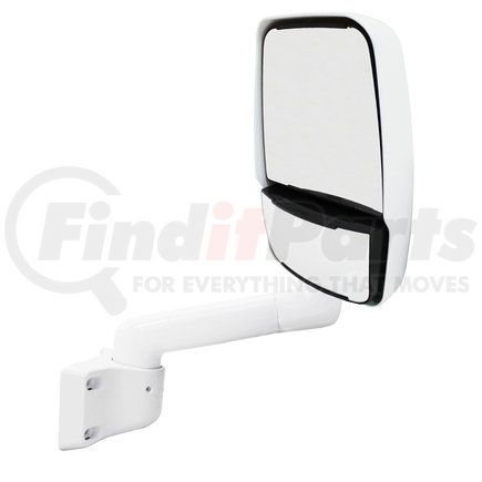 Velvac 714932 Door Mirror 2030 Series Door Mirror - White, 9" Radius Base, 14" Arm, Deluxe Head, Passenger Side